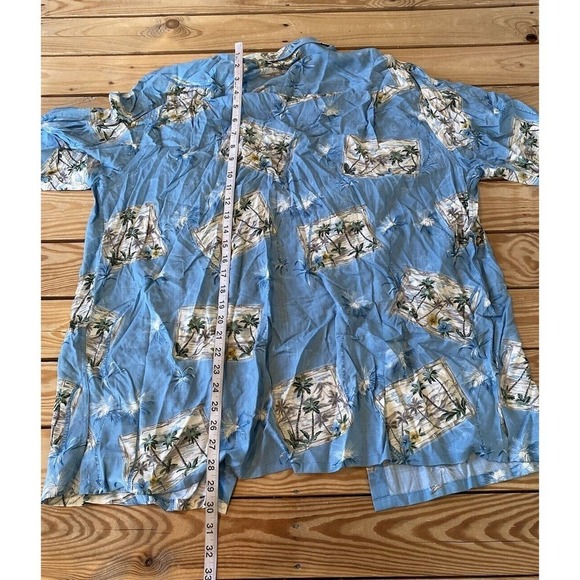 Batik Bay Button Up Hawaiian Shirt Size XL Men’s Blue Short Sleeve - Picture 6 of 7